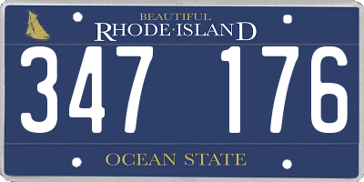 RI license plate 347176