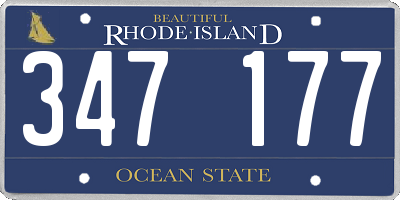 RI license plate 347177