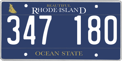 RI license plate 347180