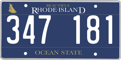 RI license plate 347181