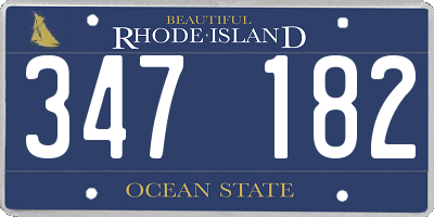 RI license plate 347182
