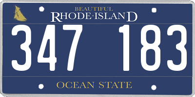 RI license plate 347183