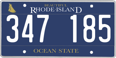 RI license plate 347185