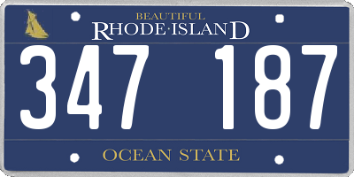 RI license plate 347187