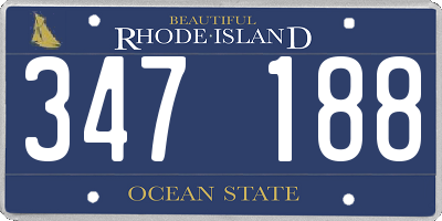 RI license plate 347188