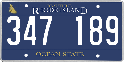 RI license plate 347189