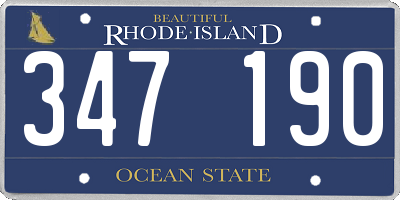 RI license plate 347190