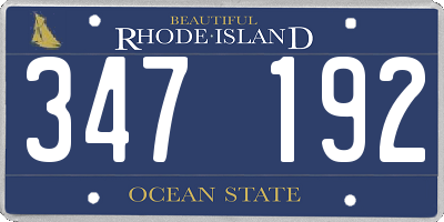RI license plate 347192