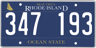 RI license plate 347193