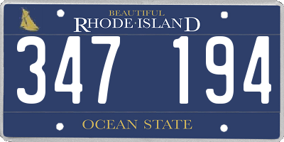 RI license plate 347194