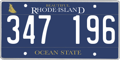RI license plate 347196