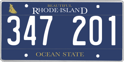 RI license plate 347201
