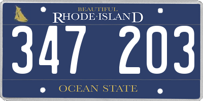 RI license plate 347203