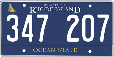 RI license plate 347207