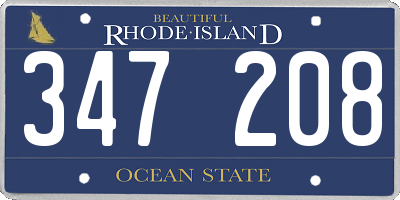 RI license plate 347208