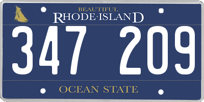 RI license plate 347209