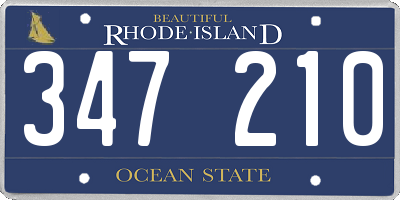 RI license plate 347210