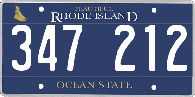 RI license plate 347212