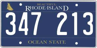 RI license plate 347213