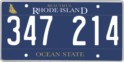 RI license plate 347214