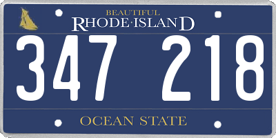 RI license plate 347218