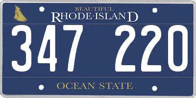 RI license plate 347220
