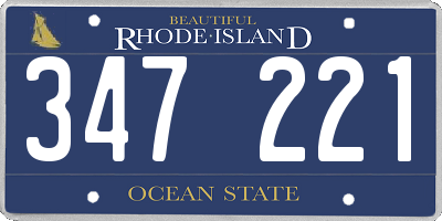RI license plate 347221
