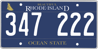 RI license plate 347222