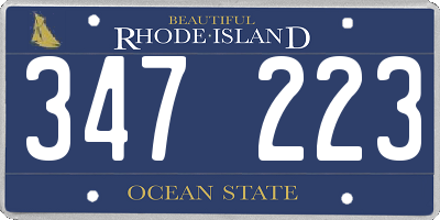 RI license plate 347223