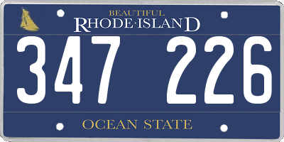 RI license plate 347226