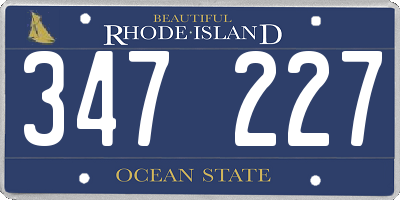 RI license plate 347227