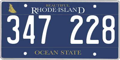 RI license plate 347228
