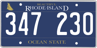 RI license plate 347230