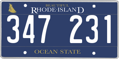 RI license plate 347231