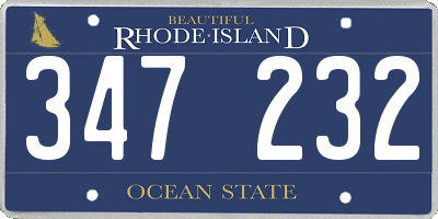 RI license plate 347232