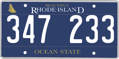 RI license plate 347233