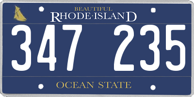 RI license plate 347235