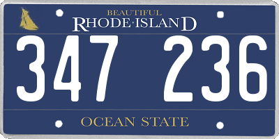 RI license plate 347236