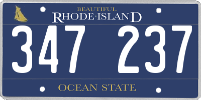 RI license plate 347237