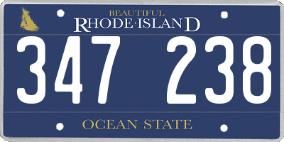 RI license plate 347238
