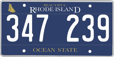 RI license plate 347239