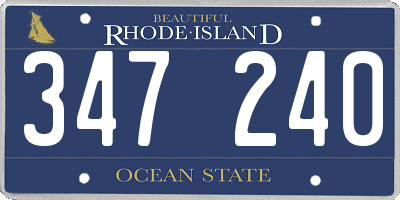 RI license plate 347240