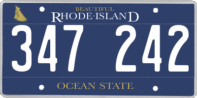 RI license plate 347242