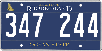 RI license plate 347244