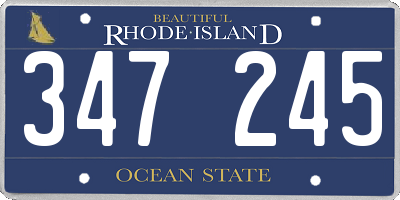 RI license plate 347245