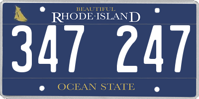 RI license plate 347247
