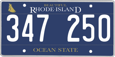RI license plate 347250
