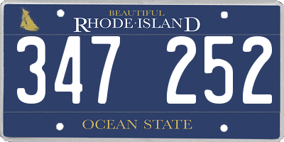 RI license plate 347252