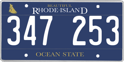 RI license plate 347253