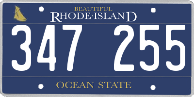 RI license plate 347255